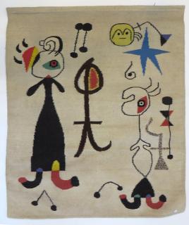 Appraisal: After Joan Miro Wool Textile Tapestry Rug After Joan Miro