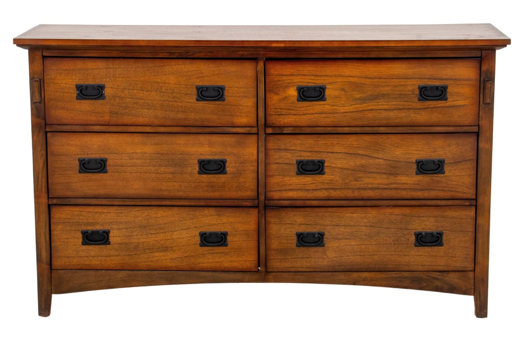 Appraisal: ARTS CRAFTS STYLE SIX DRAWER DRESSER Arts and Crafts style