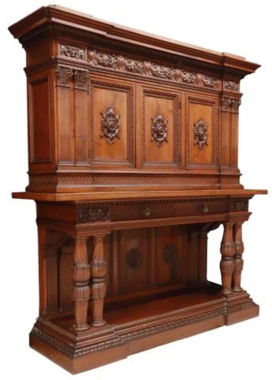 Appraisal: Italian Renaissance Revival walnut sideboard A Brichetto Genova early th