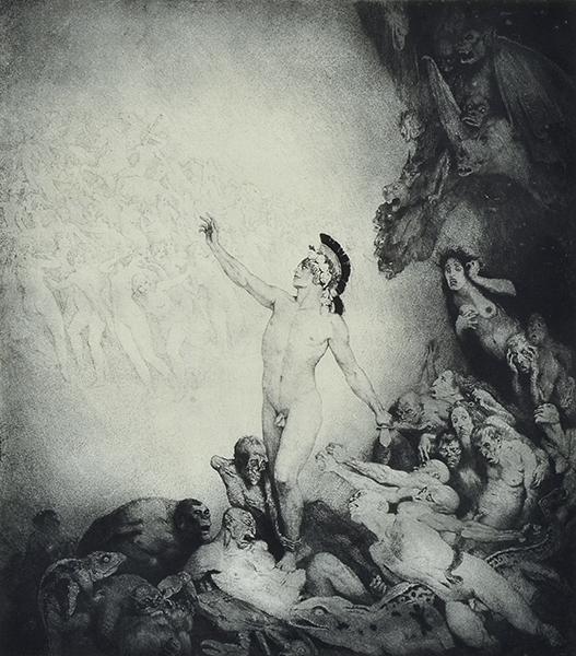 Appraisal: NORMAN LINDSAY - Beethoven etching ed