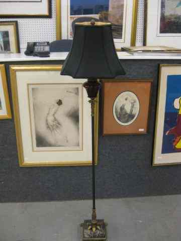 Appraisal: Bronzed Marble Floor Lamps '' tall