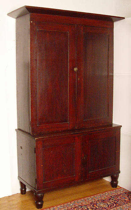 Appraisal: SHENANDOAH VALLEY BLIND FRONT STEPBACK CUPBOARD Circa - 's Two