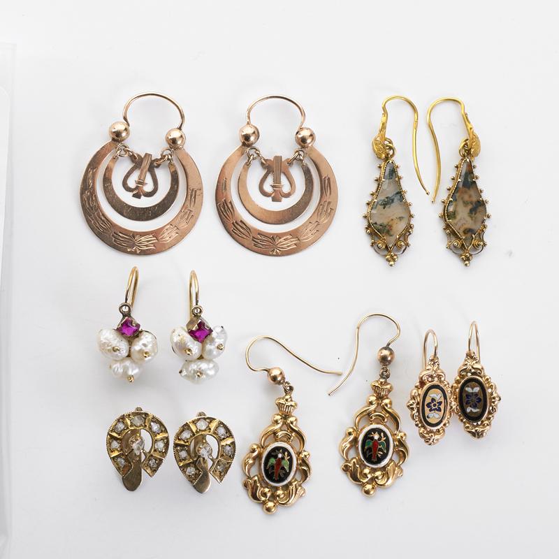 Appraisal: SIX PAIRS OF VICTORIAN OR VICTORIAN STYLE EARRINGS Condition Report