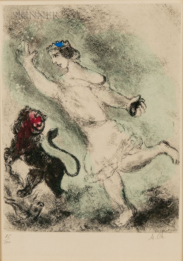 Appraisal: Marc Chagall Russian French - David and the Lion Marc