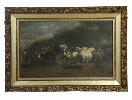 Appraisal: HORSES BY JOHN K MCAULEY PENNSYLVANIA NEW YORK B Oil