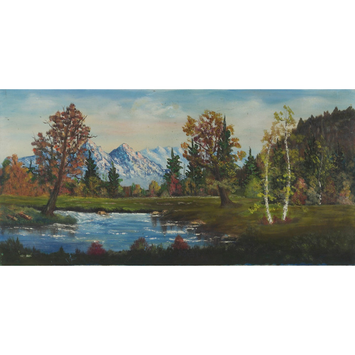 Appraisal: Dwight D Eisenhower American - Landscape c oil on canvas