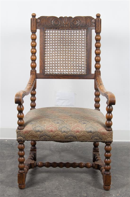 Appraisal: Sale Lot A Louis XIII Style Oak Armchair late th