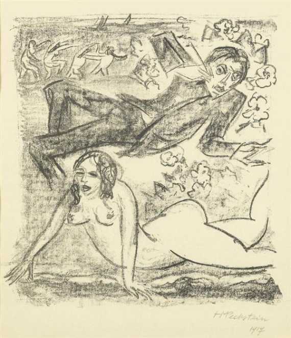 Appraisal: PECHSTEIN MAX Eckersbach - Berlin Female nude and man on