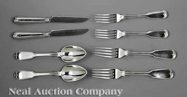 Appraisal: A Mobile Alabama Coin Silver Flatware Service in the Fiddlethread