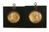 Appraisal: BRONZE MEDALLIONS - Lot of two th c gilt bronze