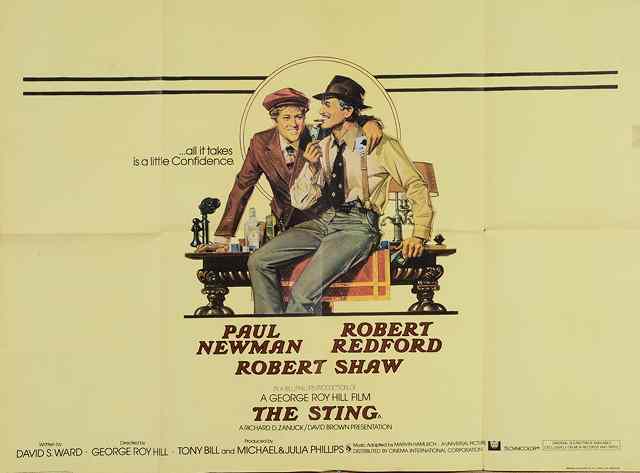 Appraisal: THE STING Universal crime starring Paul Newman poster artwork by