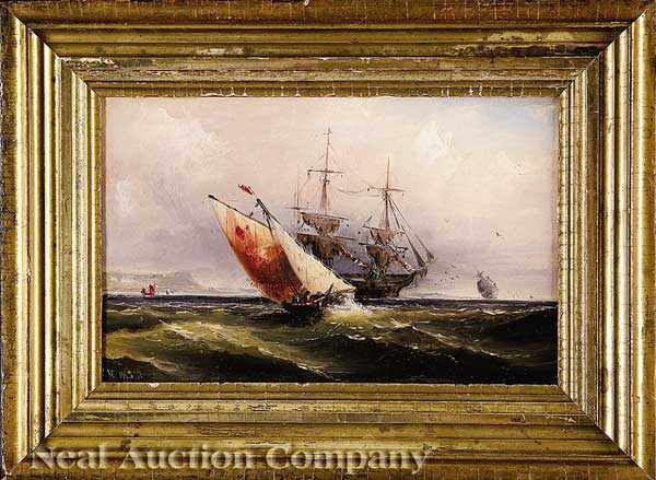 Appraisal: James Hamilton American - Schooners off the Coast oil on