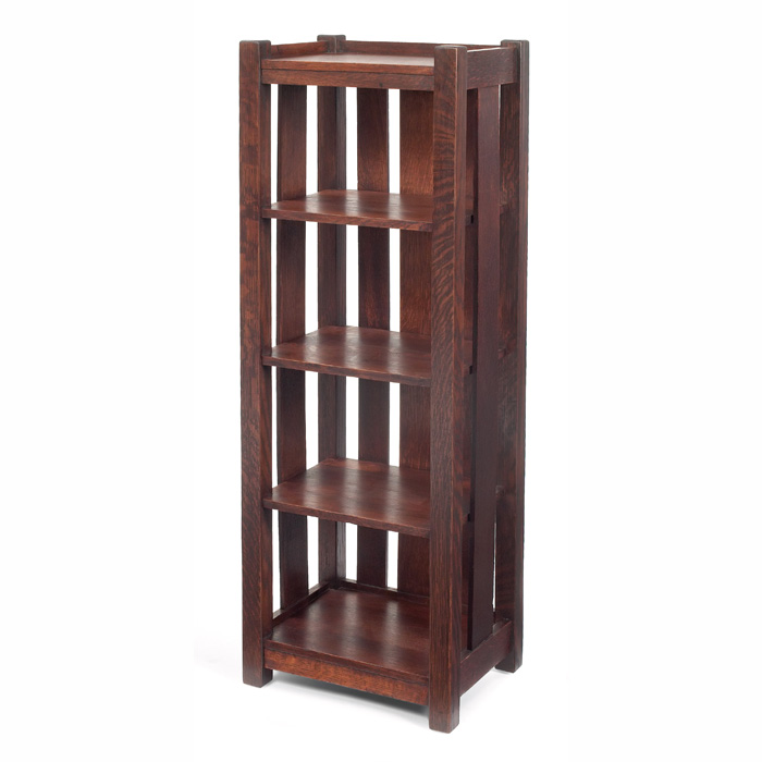 Appraisal: Stickley Brothers magazine stand four shelves with three vertical slats