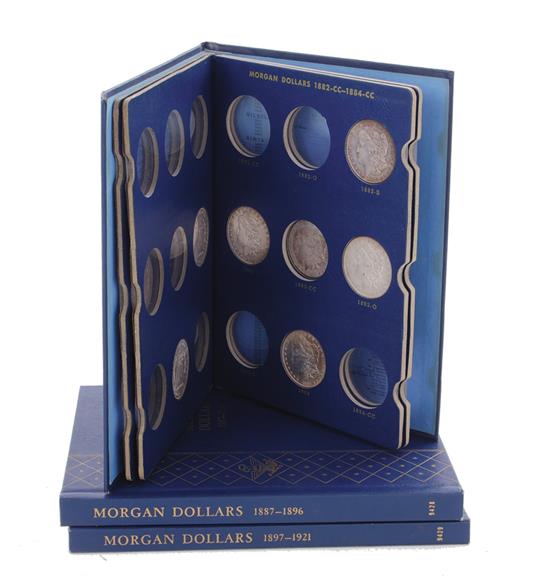 Appraisal: Coins US Morgan silver dollars in Whitman album -S -S