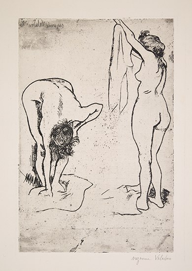 Appraisal: SUZANNE VALADON Femmes s' ssuyant Etching x mm x inches