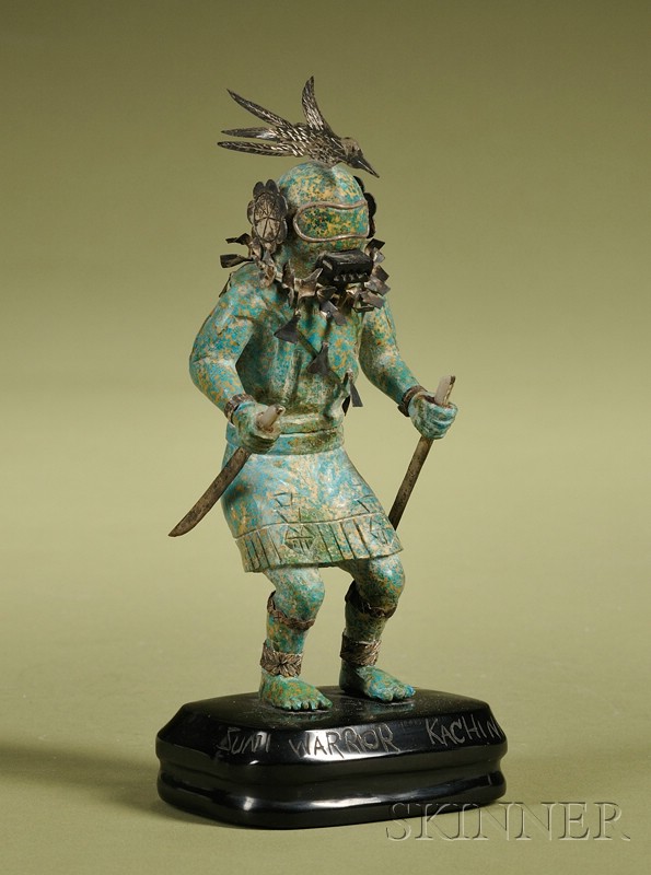 Appraisal: Carved Zuni Warrior Kachina signed by Diosdado Velasco and initialed