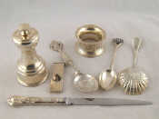 Appraisal: A mixed lot being a silver pepper mill Mappin and