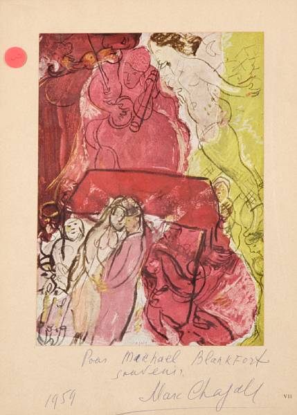 Appraisal: After Marc Chagall Greeting Card Reproduction in colors on wove