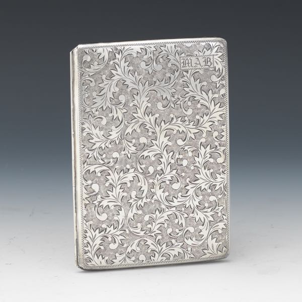 Appraisal: JAPANESE STERLING SILVER CIGARETTE CASE x x Rectangular hinged sterling