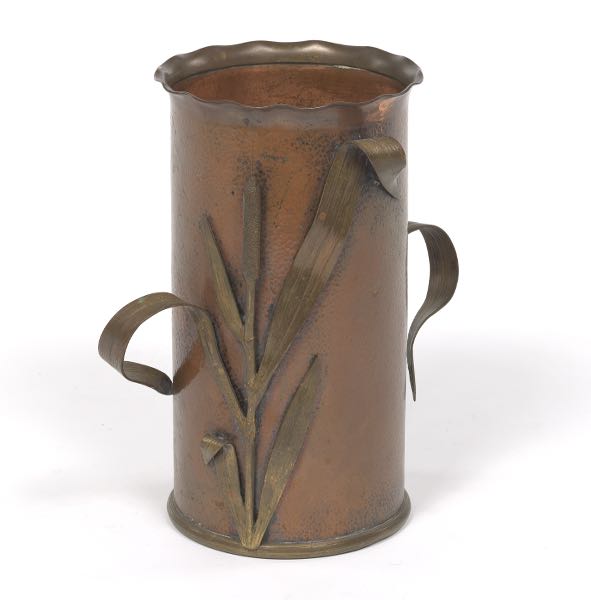 Appraisal: AMERICAN ARTS AND CRAFTS MIXED METALS VASE ATTR TO HANS