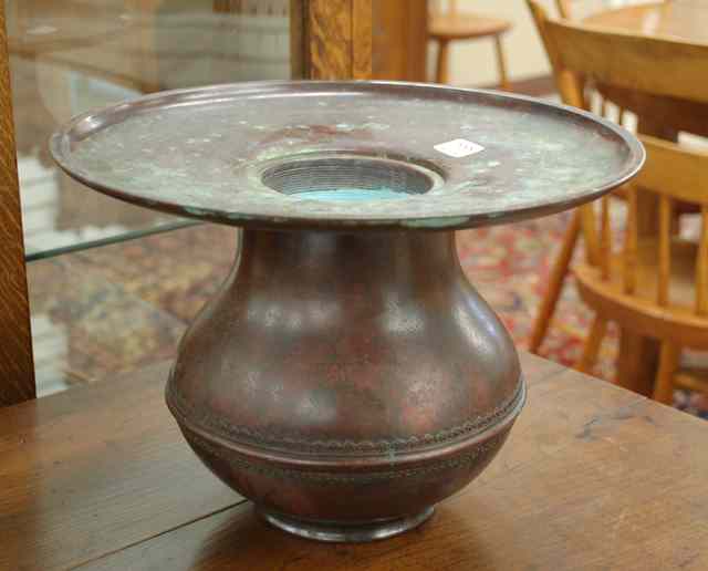 Appraisal: JAPANESE BRONZE USABATI The two part vase having lift out