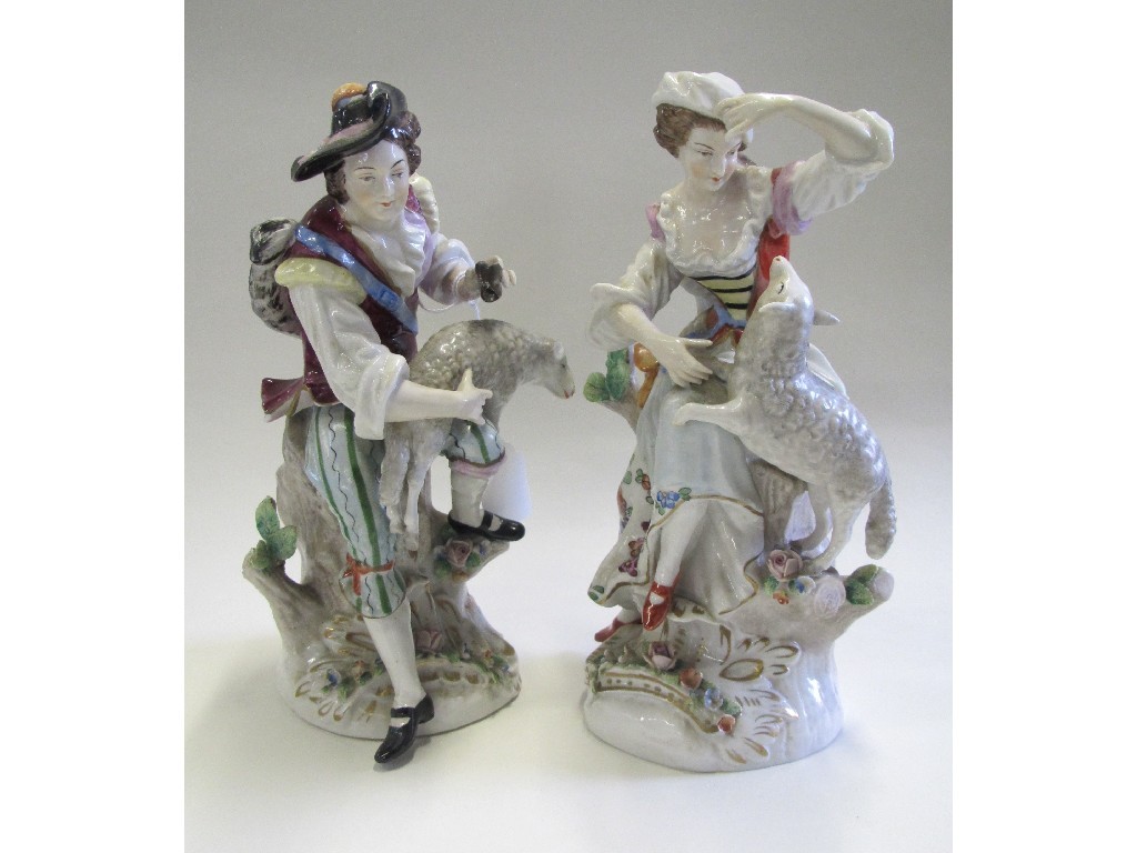 Appraisal: Pair of Sitzendorf figures of a shepherd and shepherdess