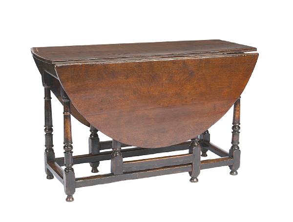 Appraisal: A William and Mary walnut gate leg table late th