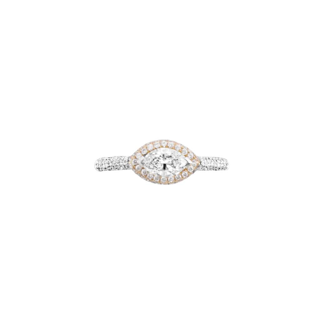 Appraisal: Platinum Diamond and Pink Diamond Ring One marquise-shaped diamond ap