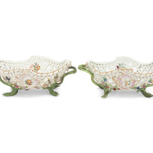 Appraisal: A Pair of Meissen Porcelain Baskets th Century each bearing