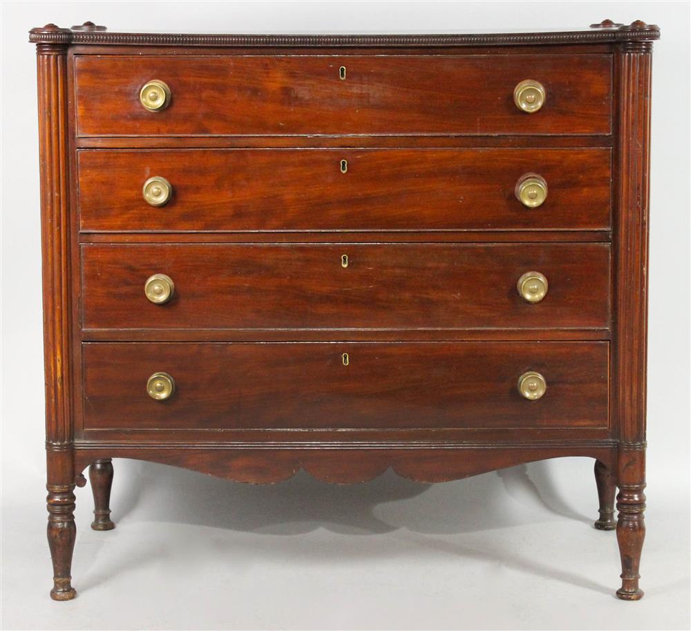 Appraisal: NEW ENGLAND FEDERAL MAHOGANY CHEST CIRCA POSSIBLY WILLIAM HOOK having