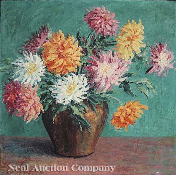 Appraisal: Carrie Lillian Hill American Alabama - Still Life with Asters