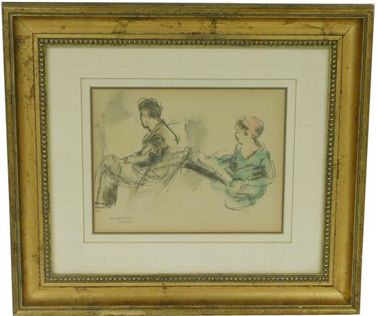 Appraisal: Raphael Soyer Russian American - watercolor sketch on paper c