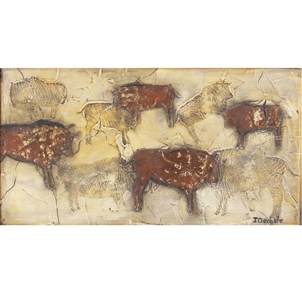 Appraisal: JANETTE OECHSLE AUSTRALIAN TH ST CENTURY PRIMITIVE LASCAUX STYLE CAVE