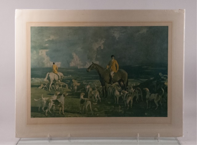 Appraisal: The Gather Charles Ross Mounted huntsman gathering foxhounds Original Frost