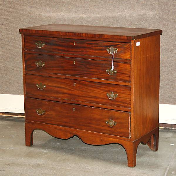 Appraisal: A Federal mahogany chest of drawers height in width in