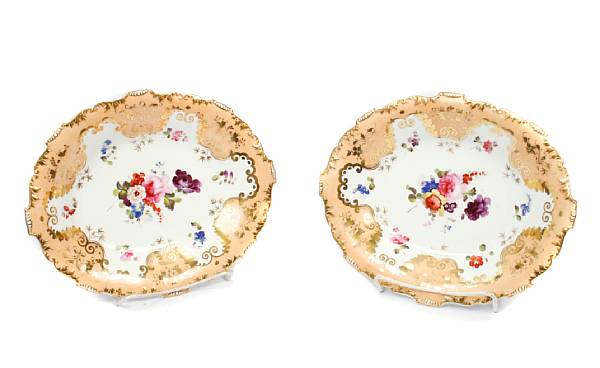 Appraisal: A pair of Staffordshire porcelain oval small platters circa pattern