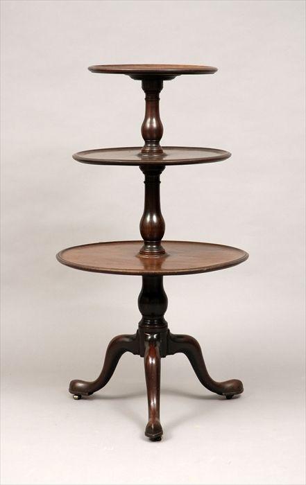 Appraisal: English Mahogany Three-Tier Dumbwaiter in in diam Provenance Estate of