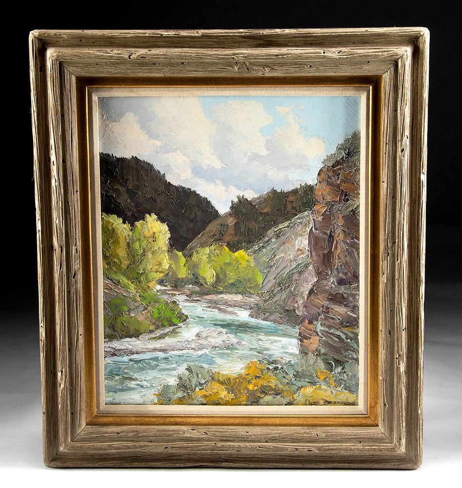 Appraisal: Mid th C Bill Freeman Western Landscape Painting William E