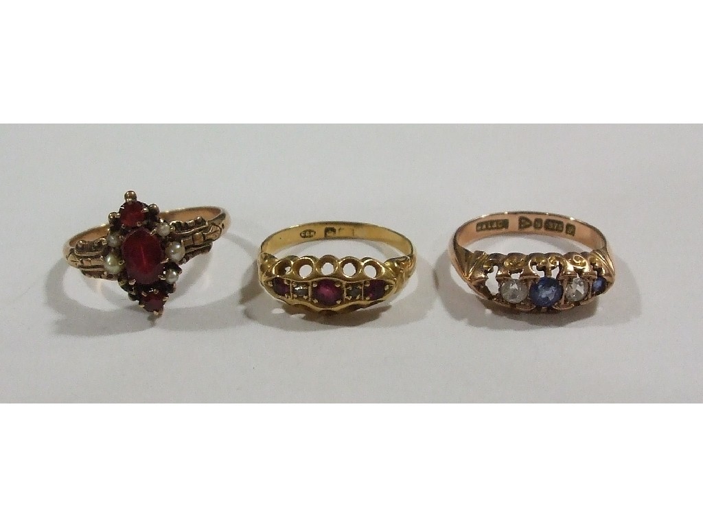 Appraisal: Lot comprising Victorian ct gold ruby and diamond set dress