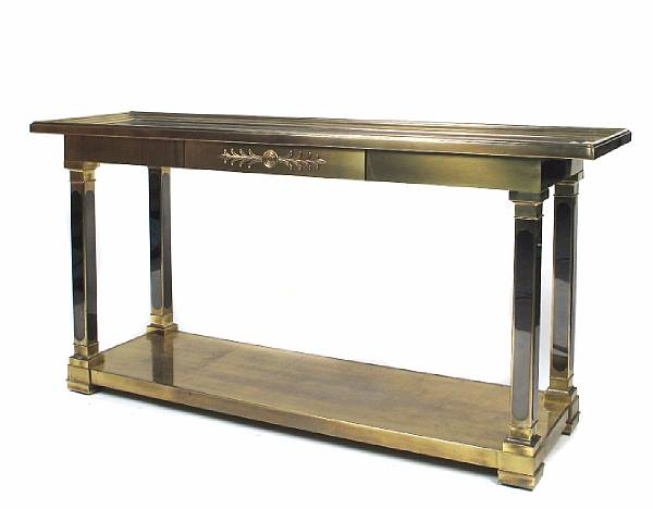 Appraisal: A Neoclassical style gilt metal console table height in width