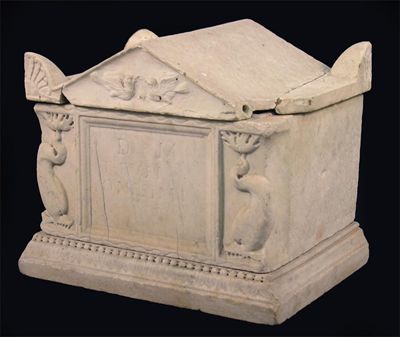 Appraisal: A marble Cinerarium the moulded base carved petals and beads