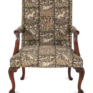 Appraisal: A George III Style Mahogany Open Armchair th Century Height