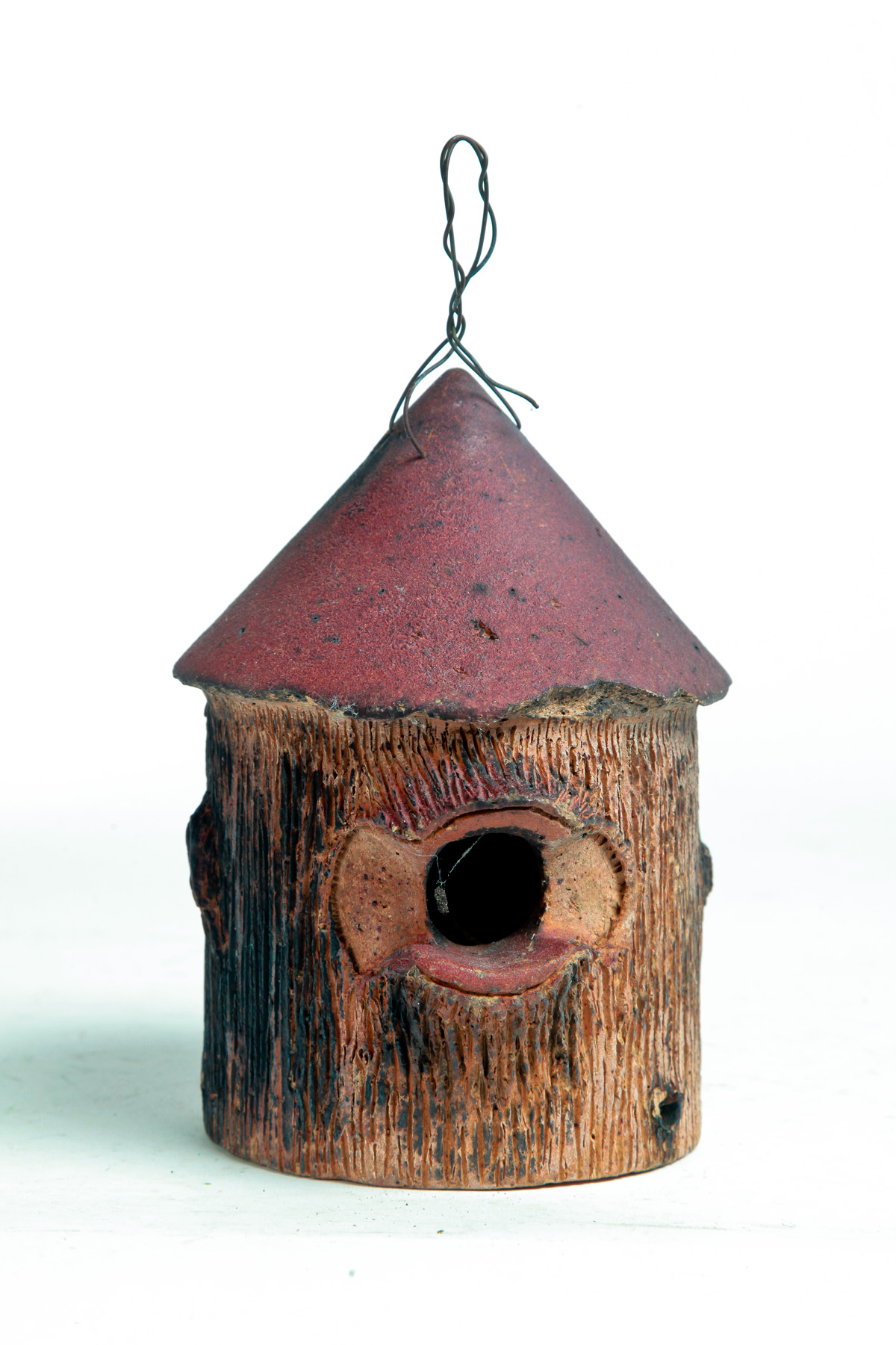 Appraisal: AMERICAN SEWERTILE BIRDHOUSE Mid th century Painted roof edge loss