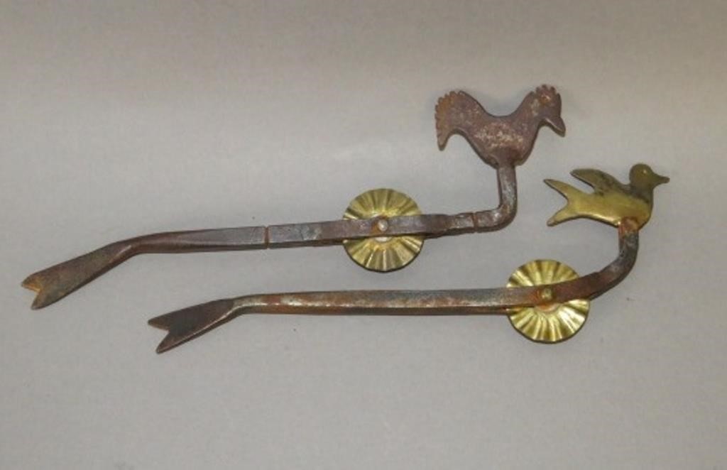 Appraisal: BIRD ON STEM FORM WROUGHT IRON CRIMPERS BY H W