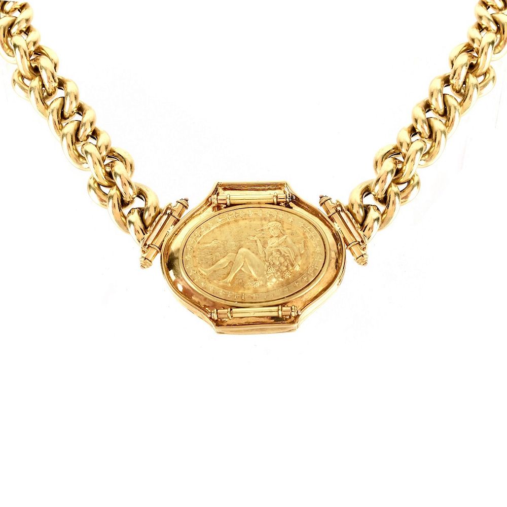 Appraisal: Vintage Italian K Pendant Necklace Vintage Italian Karat Yellow Gold