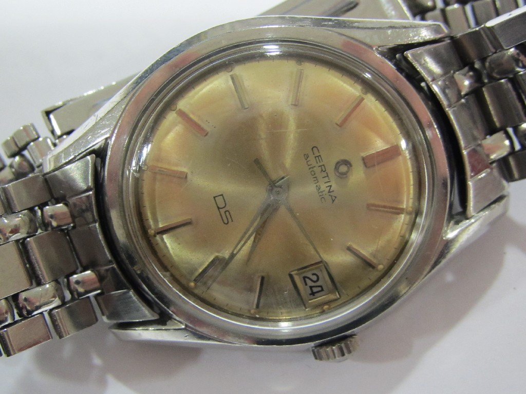 Appraisal: Gents stainless steel Certina Automatic wrist watch with gold dial