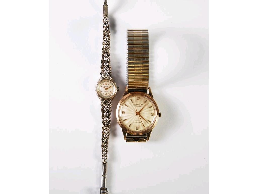 Appraisal: GENTS ACCURIST ct GOLD WRIST WATCH with jewelled movement engine