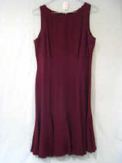 Appraisal: An Ozbek Bordeaux coloured size shift dress with pleats Good