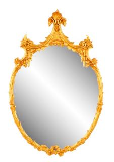 Appraisal: Chinese Chippendale Style Giltwood Shield Mirror American late th century