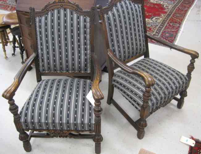 Appraisal: PAIR OF ARMCHAIRS American c 's with later gray black